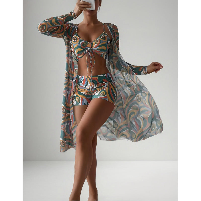 Bikini Malla 3 Piezas Tankini Short Soutien Camisa Uniteduy