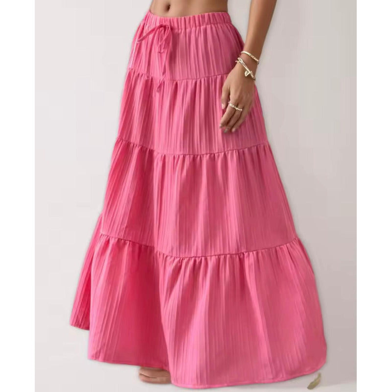 Falda Pollera Larga Con Lazo Y Elástico Campesina Uniteduy