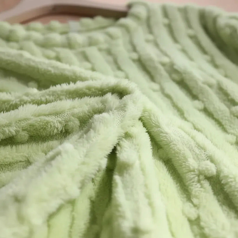 Pijama Peluche Invierno Dama Largo Texturado Con Puntos