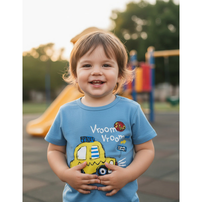 Remeras Manga Corta Algodon Bebes Y Niños Varios Diseños