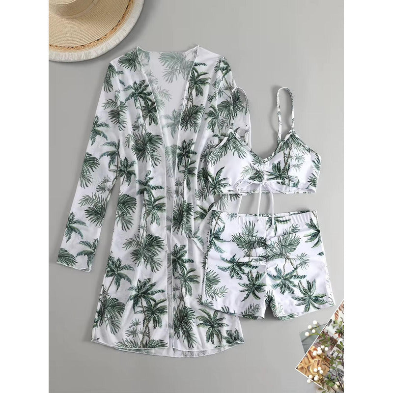 Bikini Malla 3 Piezas Tankini Short Soutien Camisa Uniteduy