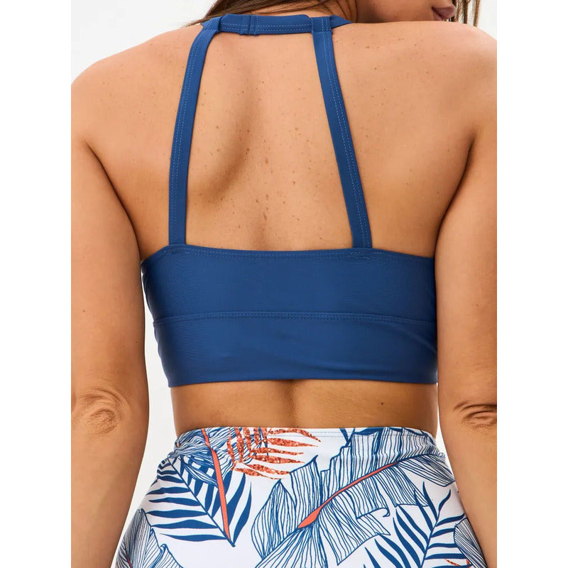 Bikini Malla Tiro Alto Tipo Top Varios Colores Uniteduy