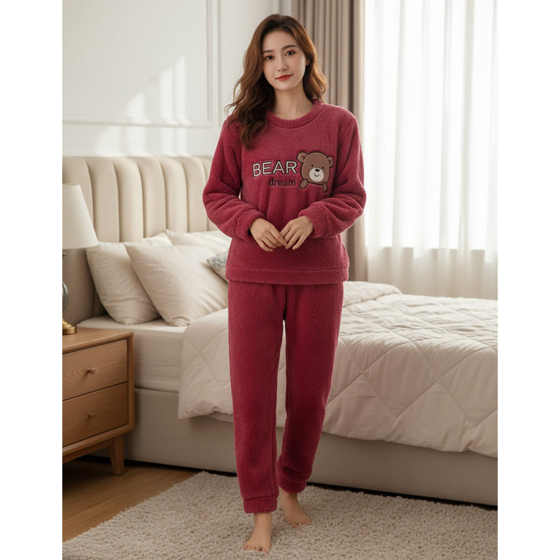 Pijama Peluche Largo Osos Plus Abrigados Varios Colores