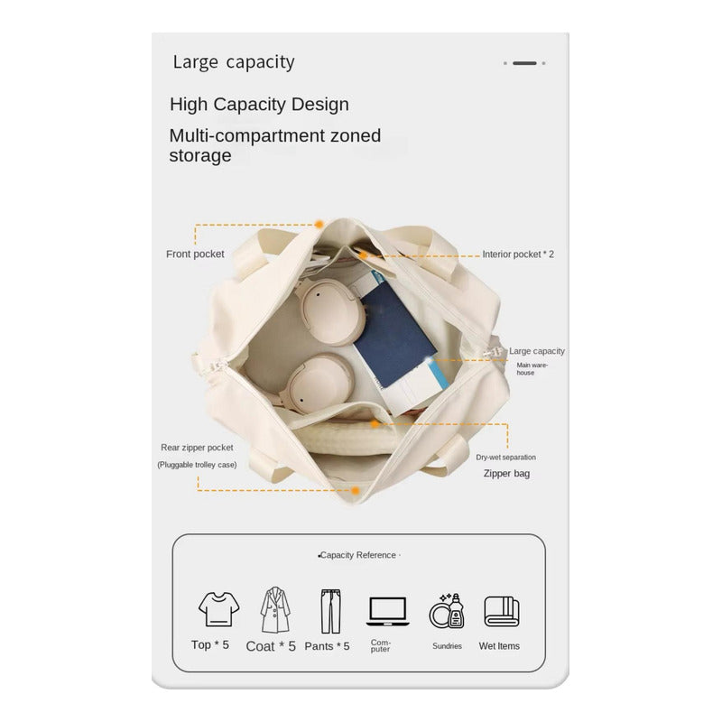 Bolso Unisex Extensible Liso Multifunción Viaje Impermeable