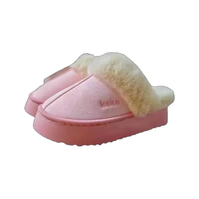 Pantuflas Mujer Forradas Con Corderito Altas Sin Talón