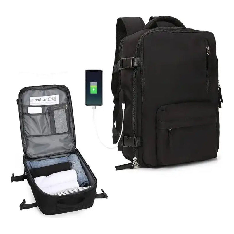 Mochila Viaje Grande Con Usb Varias Reparticiones Uniteduy
