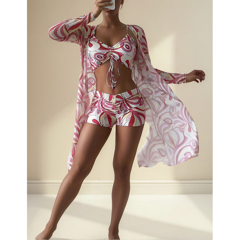 Bikini Malla 3 Piezas Tankini Short Soutien Camisa Uniteduy