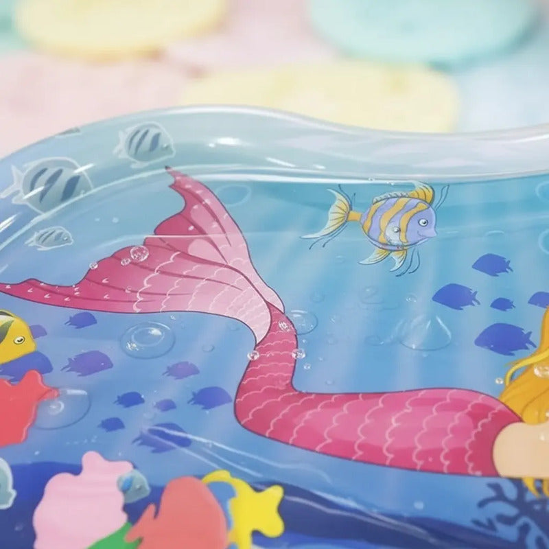 Alfombra Colchoneta Inflable Sensorial Sirena Grande Bebes