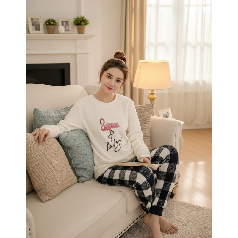 Pijama Peluche Largo Plus Abrigados Varios Diseños Y Colores