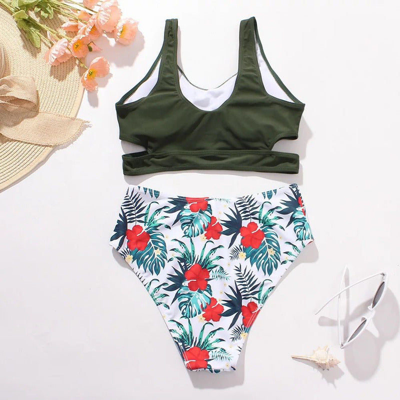 Bikini Mallas Tiro Alto 2 Piezas Push Up Uniteduy Varios Col