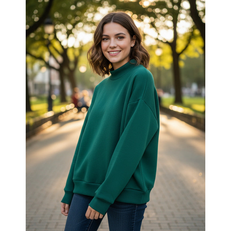 Buzo Deportivo Mujer Cuello Redondo Con Felpa Uniteduy