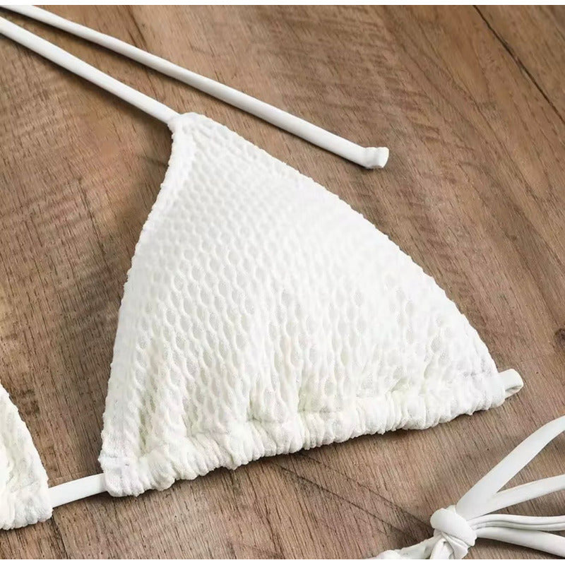 Bikini Tiras Malla 4 Piezas Pollera Top Triangulo  Uniteduy