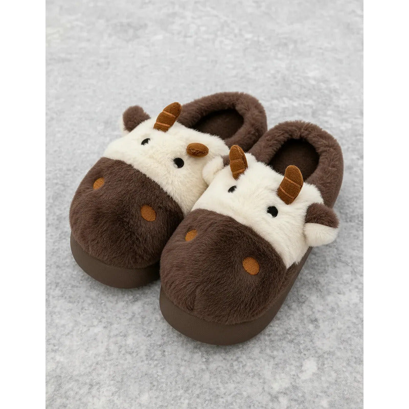 Pantufla Vaca Sin Talón Talles Del 36 Al 45 Suela De Goma