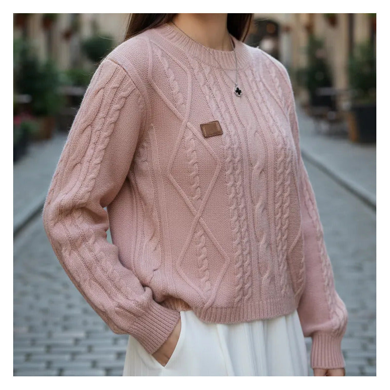 Buzo Manga Larga Trenzado Elastizado Para Mujer Elegante