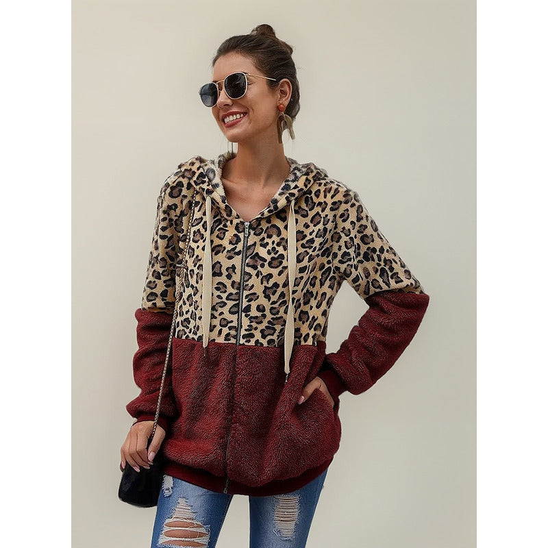 Campera Con Capucha Combinado Animal Print Polar Uniteduy