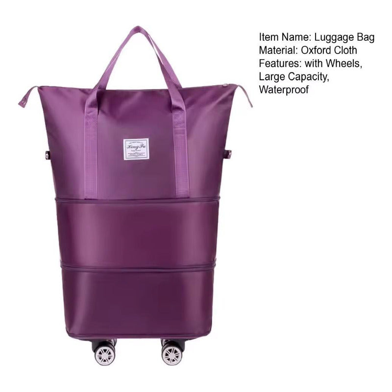 Bolso De Viaje Plegable Expandible Con Ruedas Desmontables