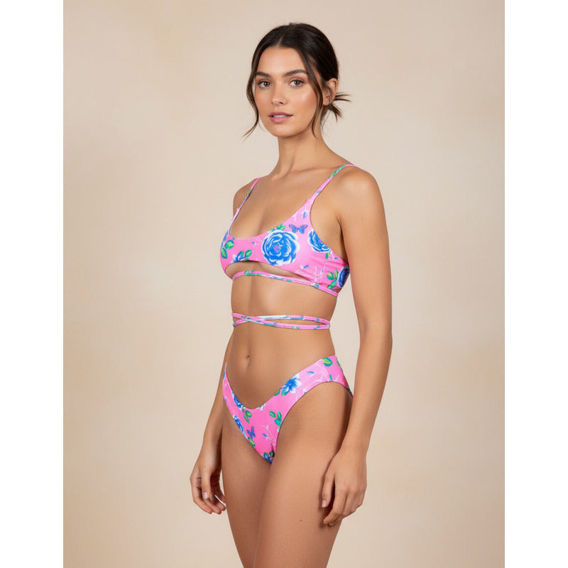 Uniteduy!bikini Romi Cola Less V  Soutien Atado Fucsia Azul