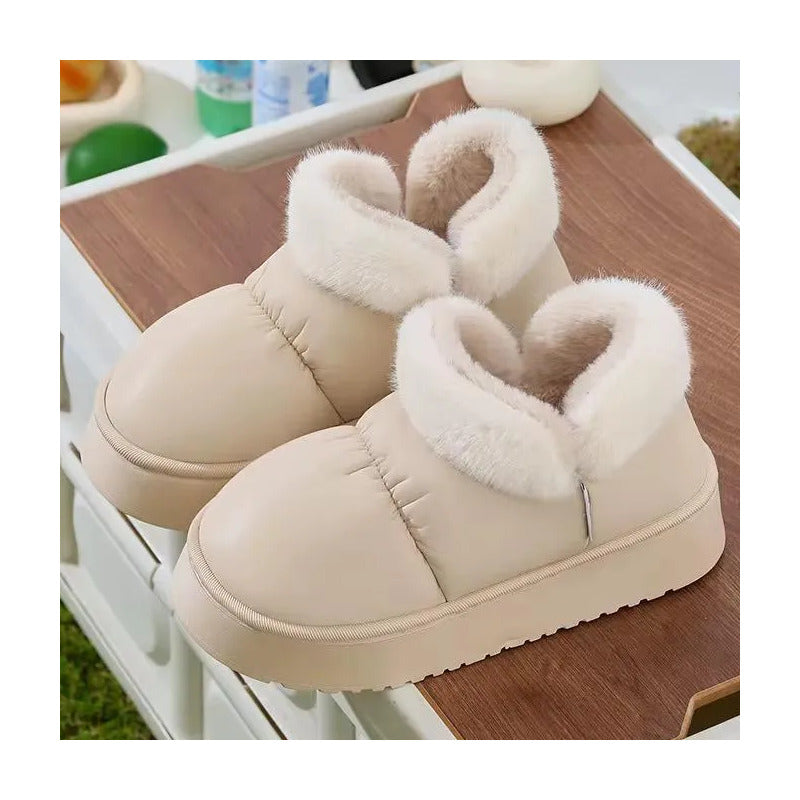 Pantuflas Botitas Abrigadas Con Corderito Y Plataforma