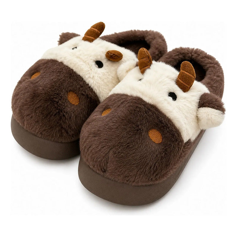 Pantufla Vaca Sin Talón Talles Del 36 Al 45 Suela De Goma