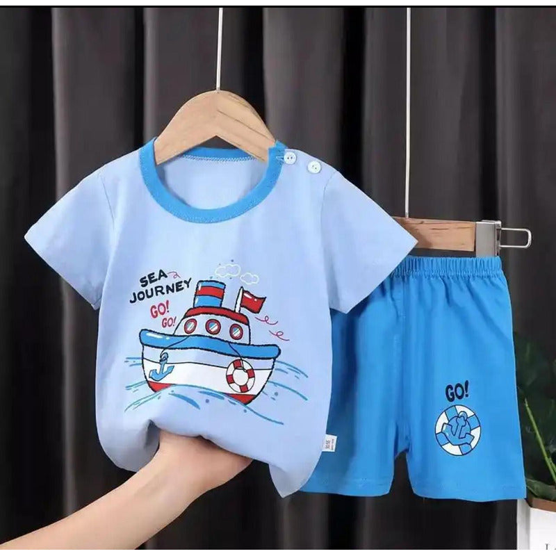 Conjunto De Niño Short Y Remera Bebe Varios Diseños Uniteduy