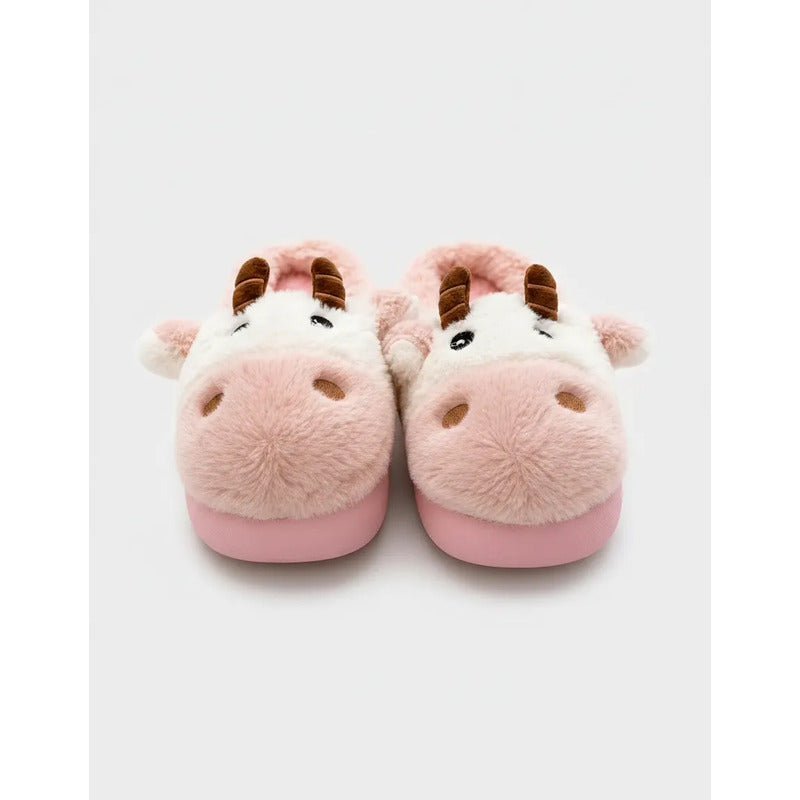 Pantufla Vaca Sin Talón Talles Del 36 Al 45 Suela De Goma