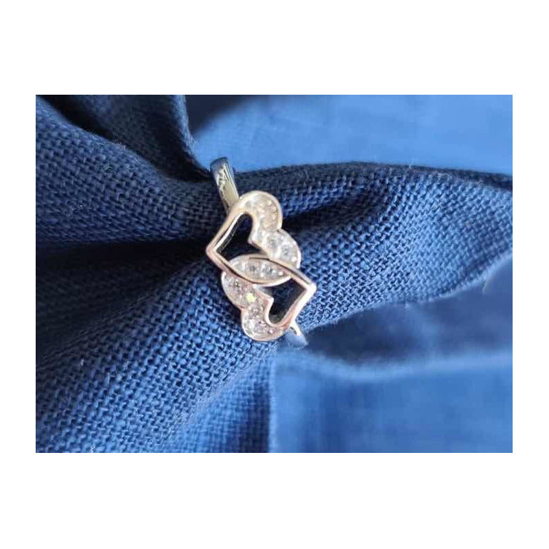 Anillo Corona Plata 925 Corazones Circonio Uniteduy