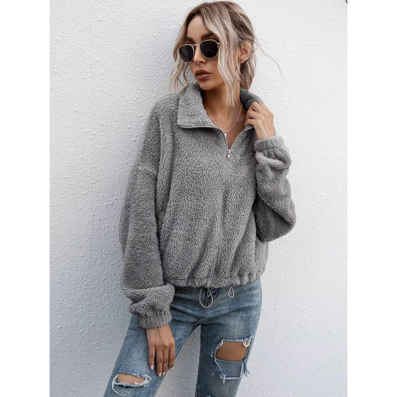 Campera Corta Con Elástico Polar Peluda Calentita Uniteduy