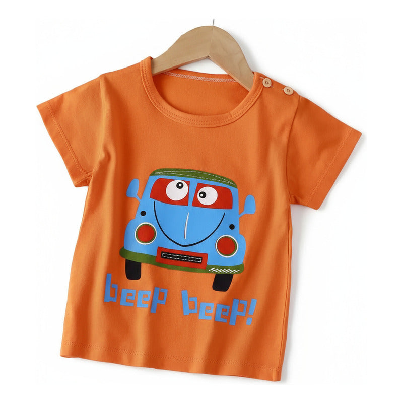 Remeras Manga Corta Algodon Bebes Y Niños Varios Diseños