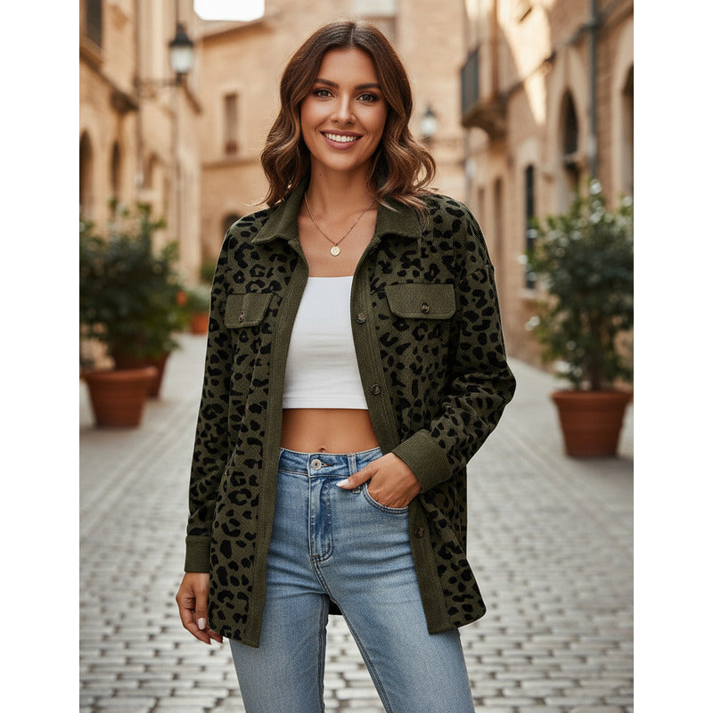 Sobre Camisa Pana Animal Print Varios Colores