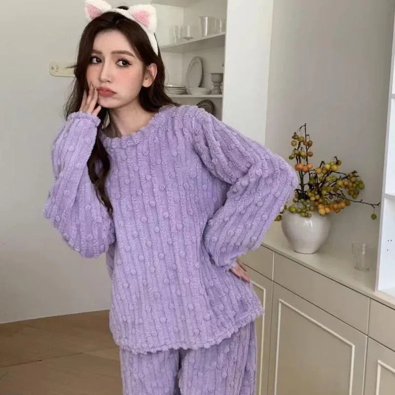 Pijama Peluche Peludo Plush Texturado De Dama Varios Colores