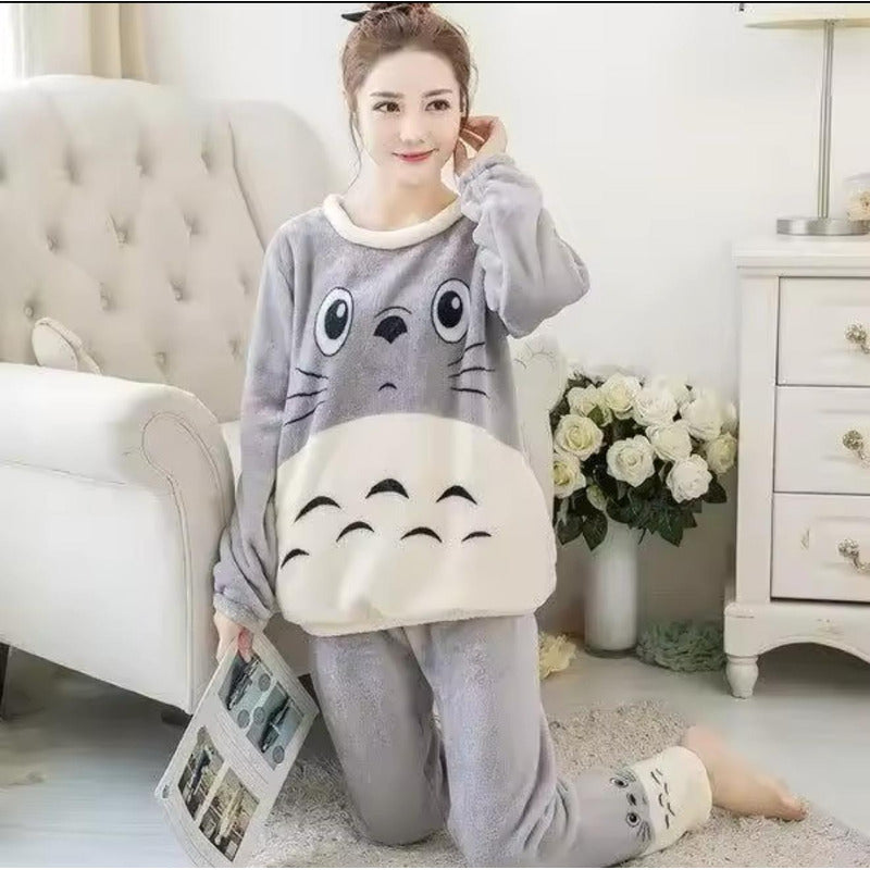 Pijama Peluche Largo De Dama Varios Diseños Talle Único