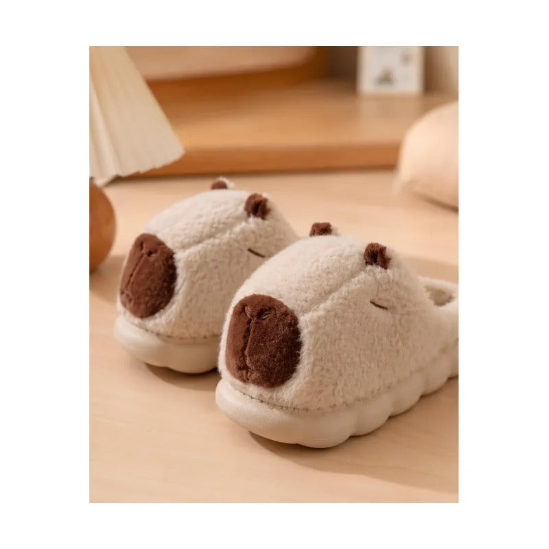 Pantufla Capibara Sin Talón Cálidas Antideslizantes Cómodas