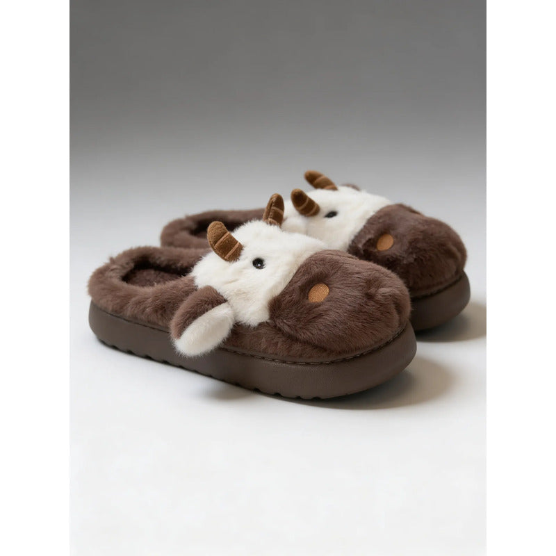 Pantufla Vaca Sin Talón Talles Del 36 Al 45 Suela De Goma