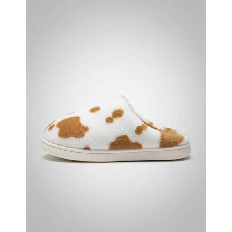 Pantuflas Antideslizante Cow Print Varios Colores Sin Talón