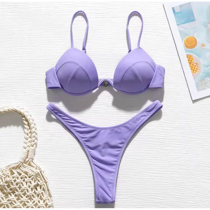 Bikini Malla Soutien Con Aro Y Colaless En V Varios Colores