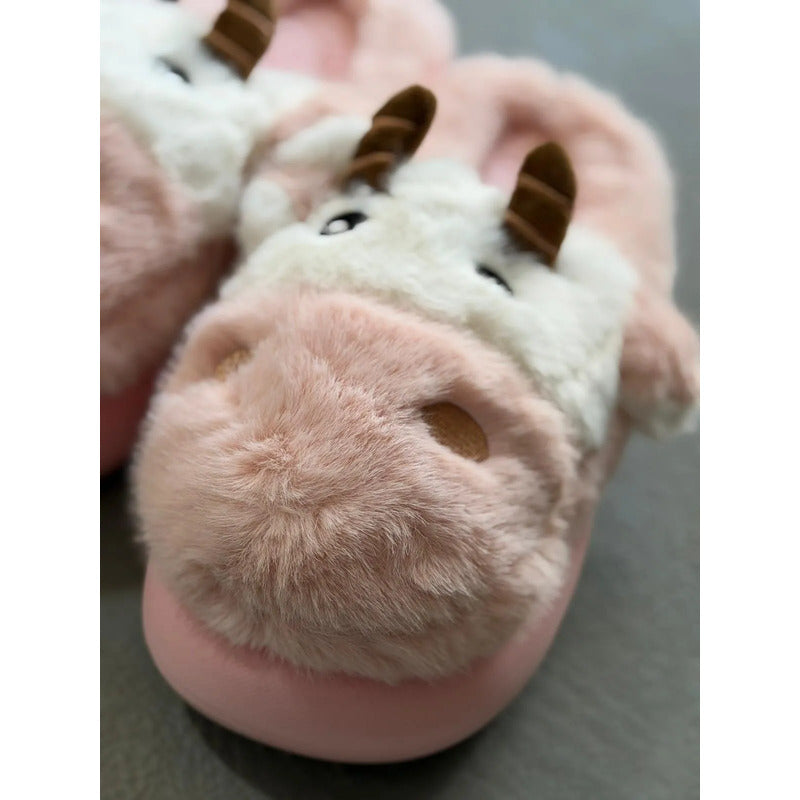 Pantufla Vaca Sin Talón Talles Del 36 Al 45 Suela De Goma
