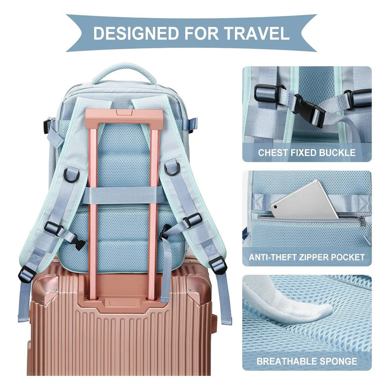 Mochila Viaje Grande Con Usb Varias Reparticiones Uniteduy