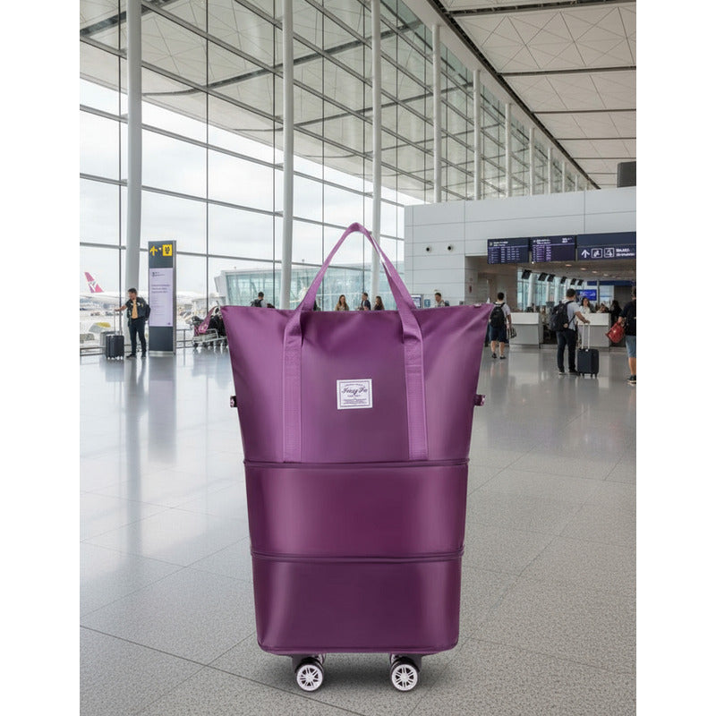 Bolso De Viaje Plegable Expandible Con Ruedas Desmontables