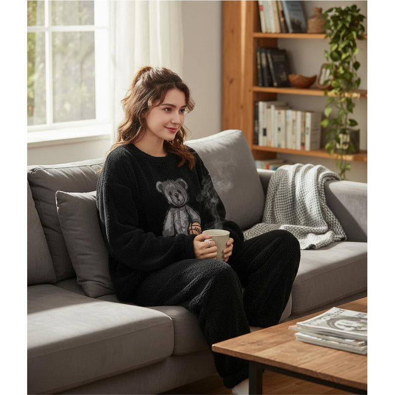 Pijama Peluche Largo Osos Plus Abrigados Varios Colores