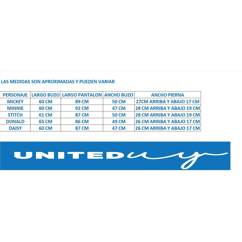 Pijama Pantalon Y Remera Stitch Minnie Donald Daisy Mickey