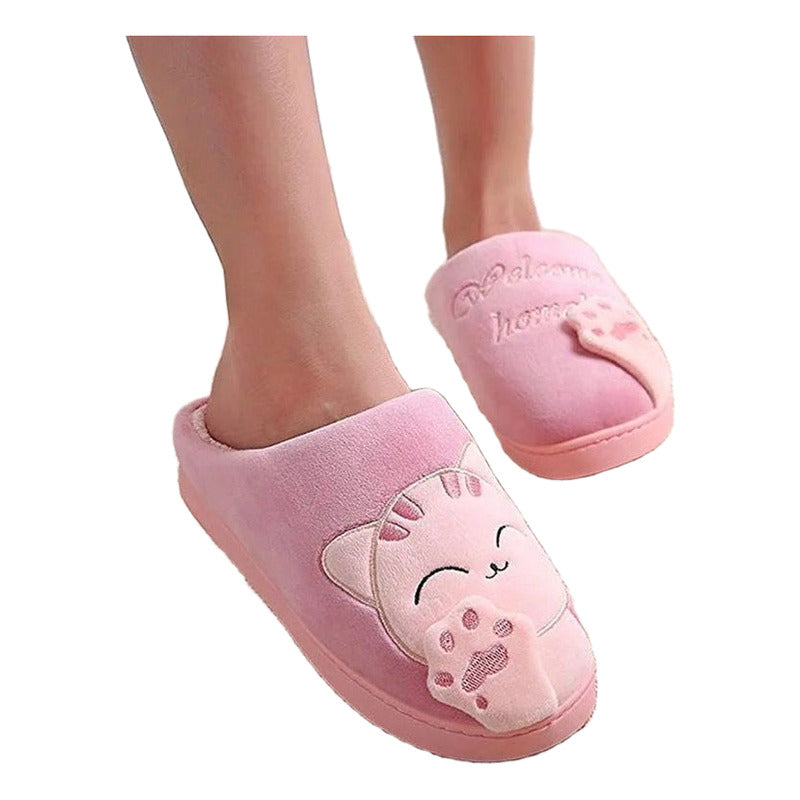 Pantufla Gato Sin Talón Talles Del 36 Al 45 Suela De Goma