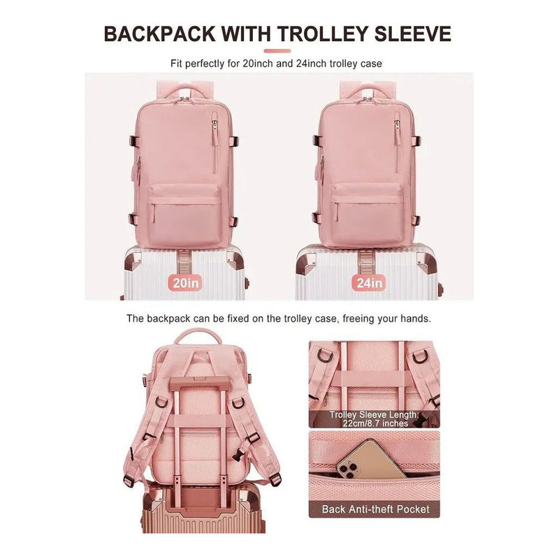 Mochila Viaje Grande Con Usb Varias Reparticiones Uniteduy