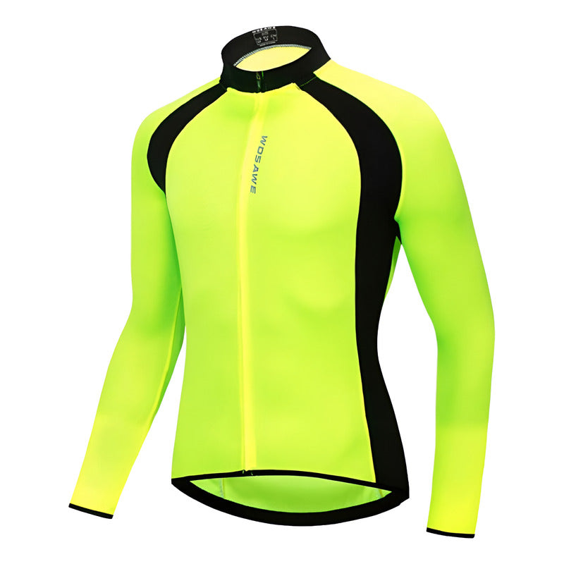 Wosawe- Jersey Manga Larga Para Ciclismo Tela Ventilada!
