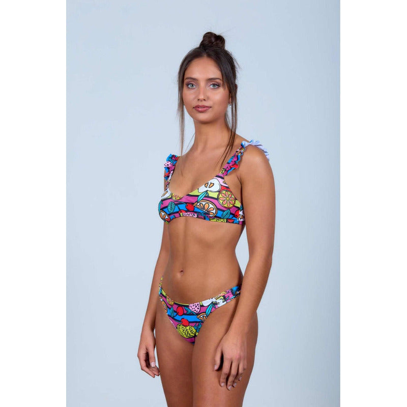 Bikini Triángulo Vedetina Estampado Con Frutas United Uy