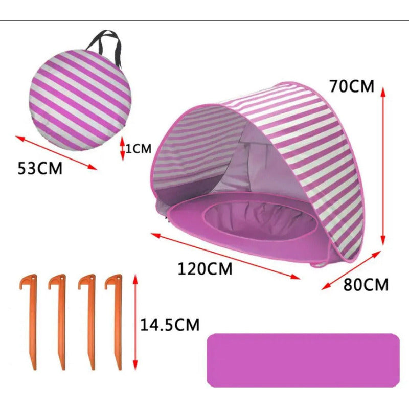 Carpa De Playa Con Piscina Para Niños Y Bebés!! Filtro Uv!
