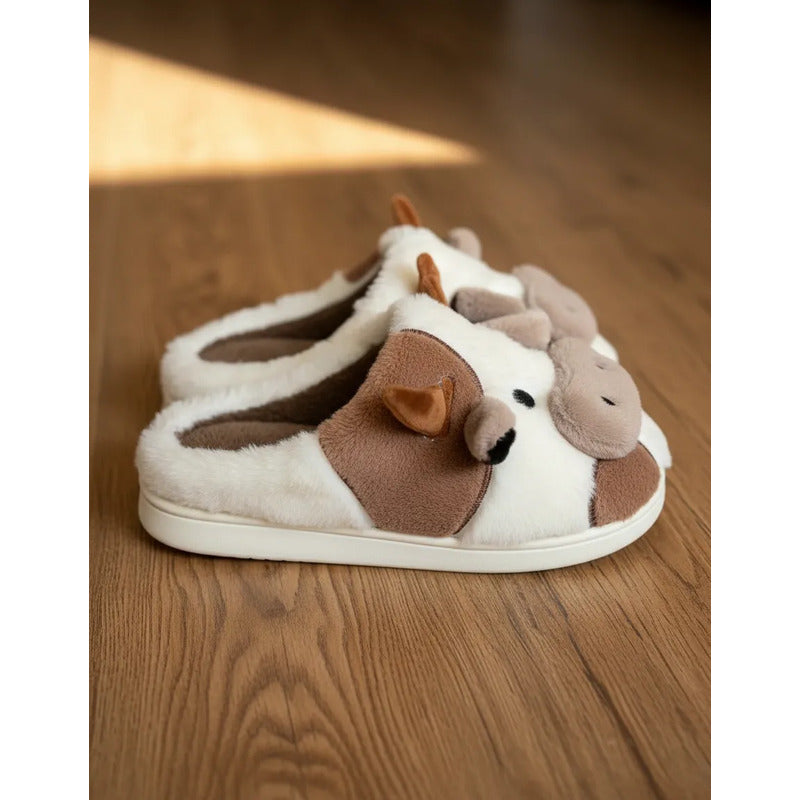 Pantufla Vaca Sin Talón Talles Del 36 Al 45 Suela De Goma