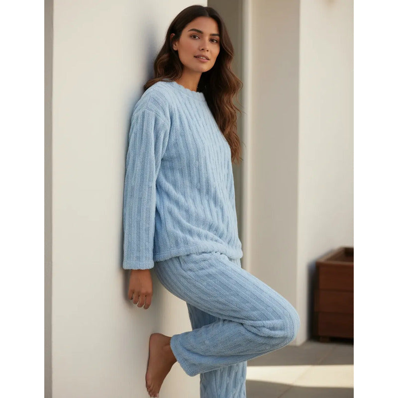 Pijama Peluche Peludo Plush Texturado De Dama Varios Colores