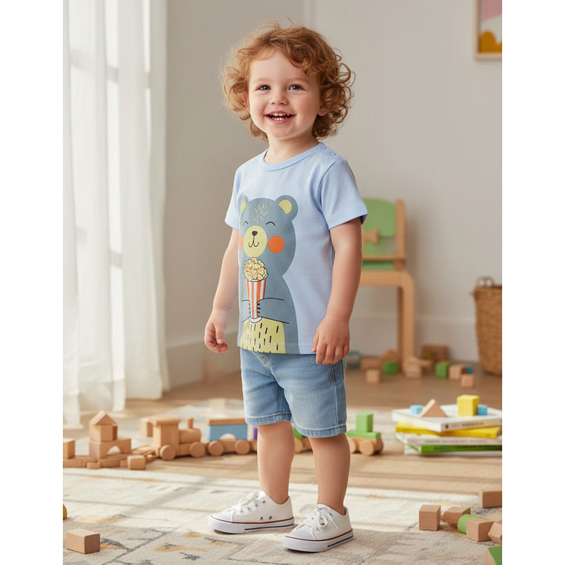 Remeras Manga Corta Algodon Bebes Y Niños Varios Diseños