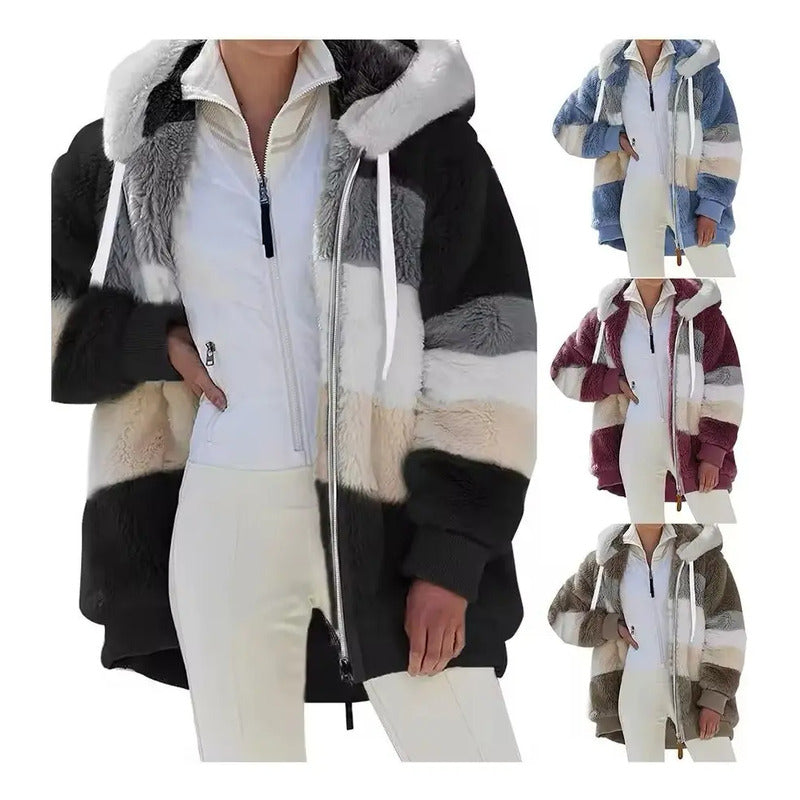 Abrigo Campera Para Mujer Con Capucha Cremallera Uniteduy