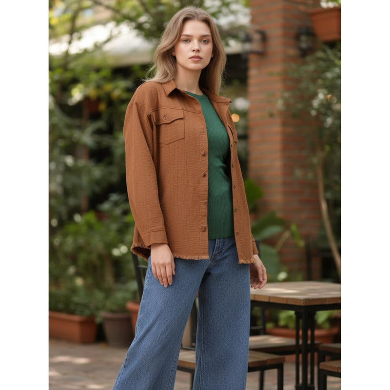 Sobre Camisa Campera Jeans Varios Colores Oversize Uniteduy